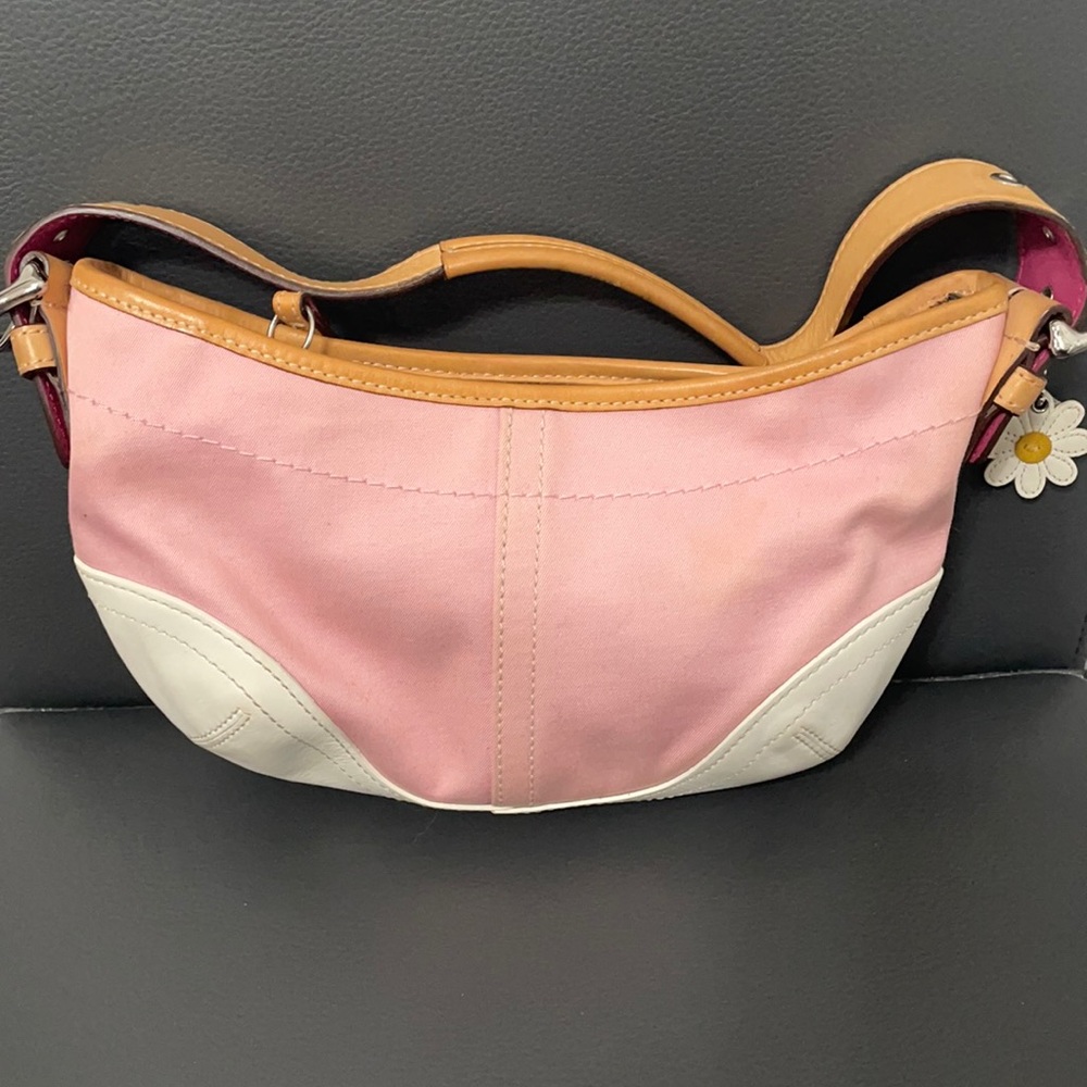 Used Coach Pink Canvas Handbag